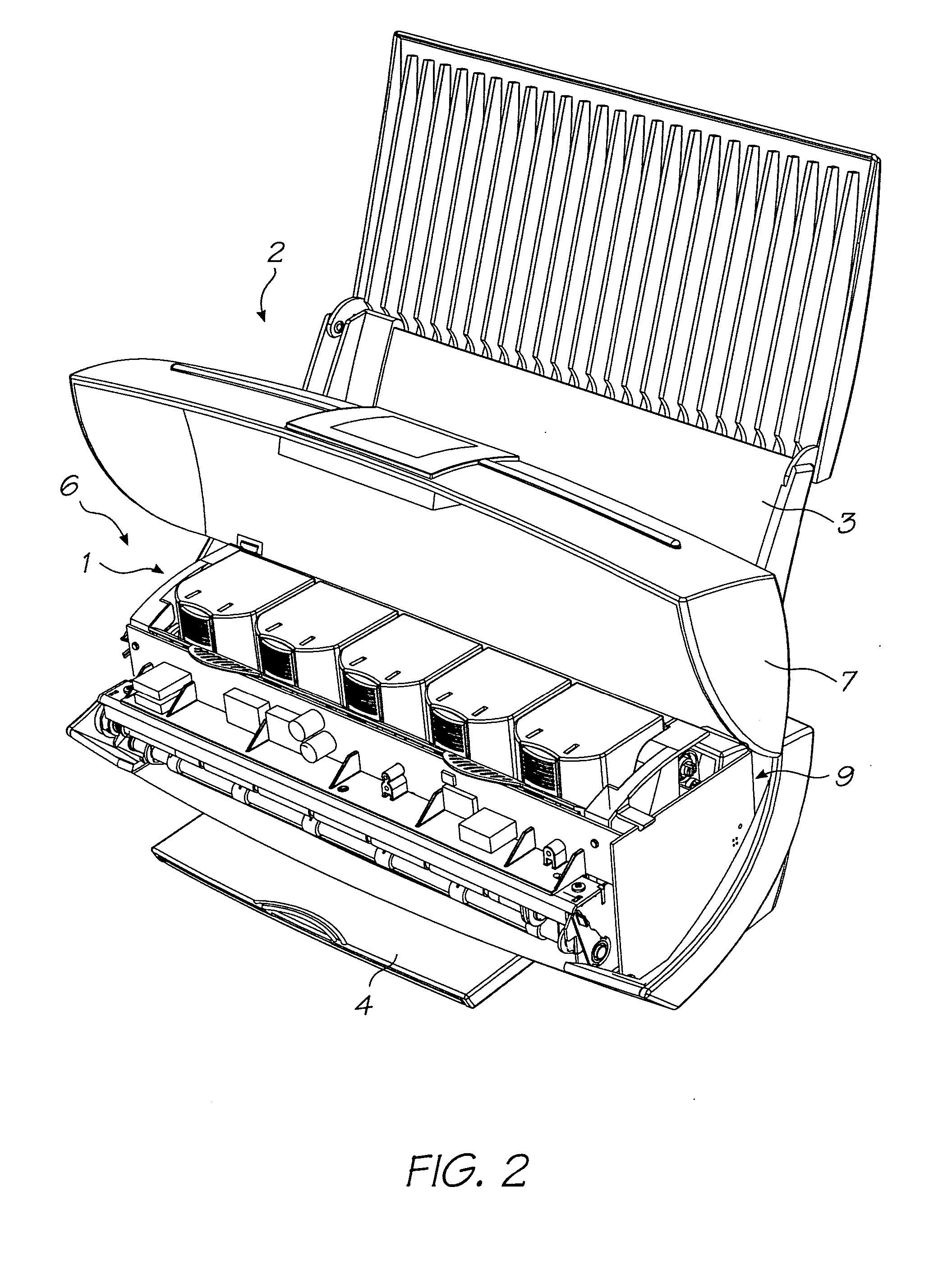 Inkjet printer with printhead cartridge and cradle that interengage via an overcentre mechanism