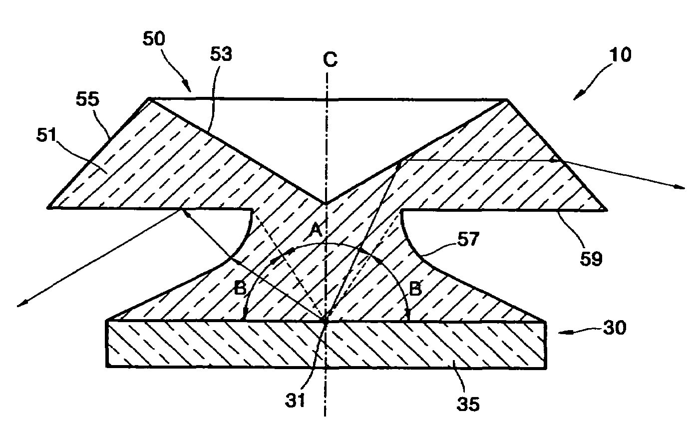 Side emitting device, backlight unit using the same as light source and liquid crystal display employing the backlight unit