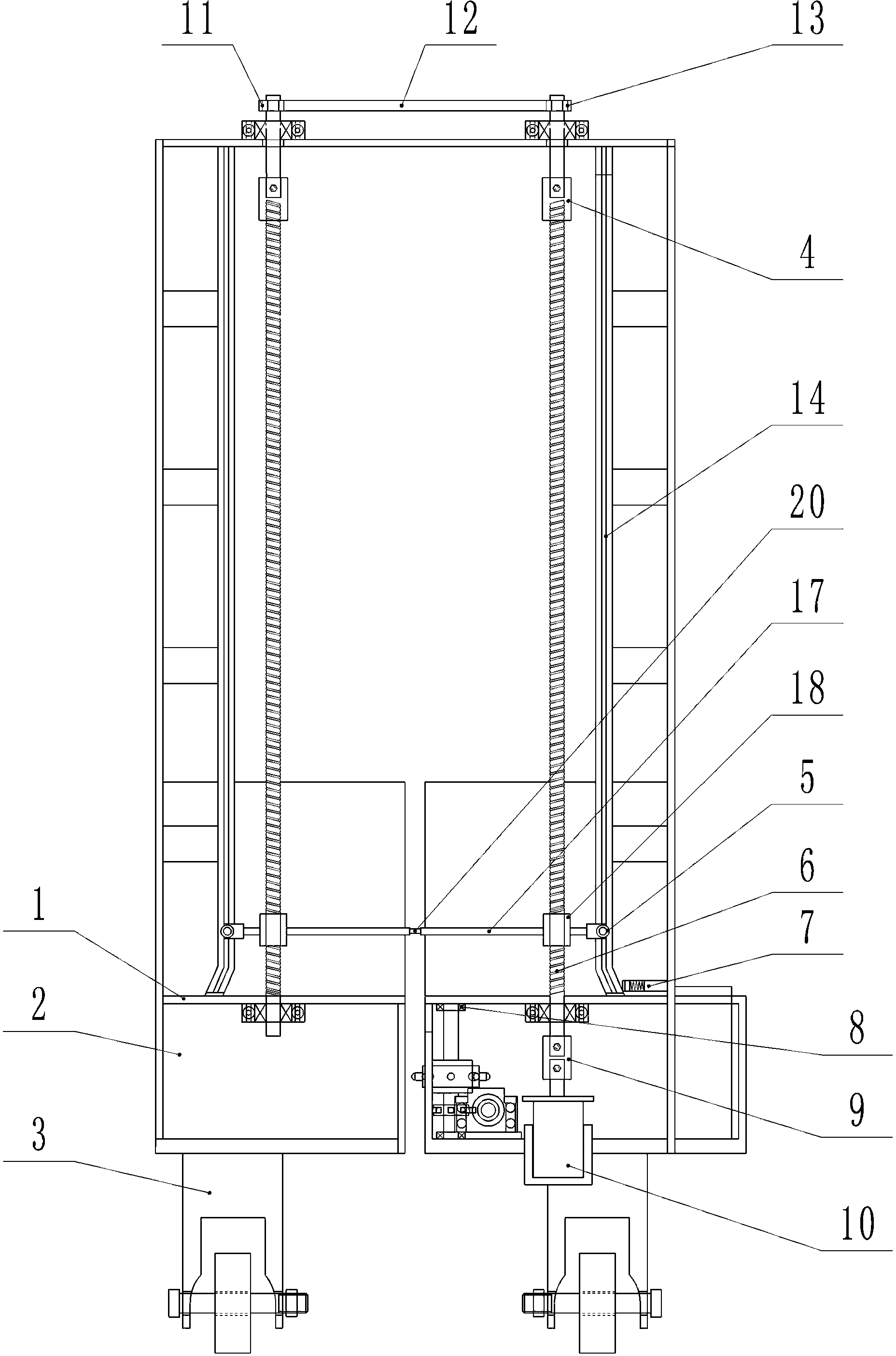 Mulberry leaf picking device of automatic worm and gear type driving mulberry leaf picking machine