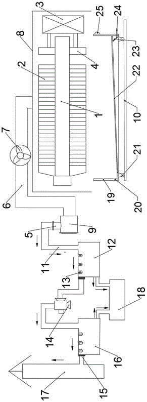Environment-friendly modernized filter pressing device capable of orderly collecting solid and liquid