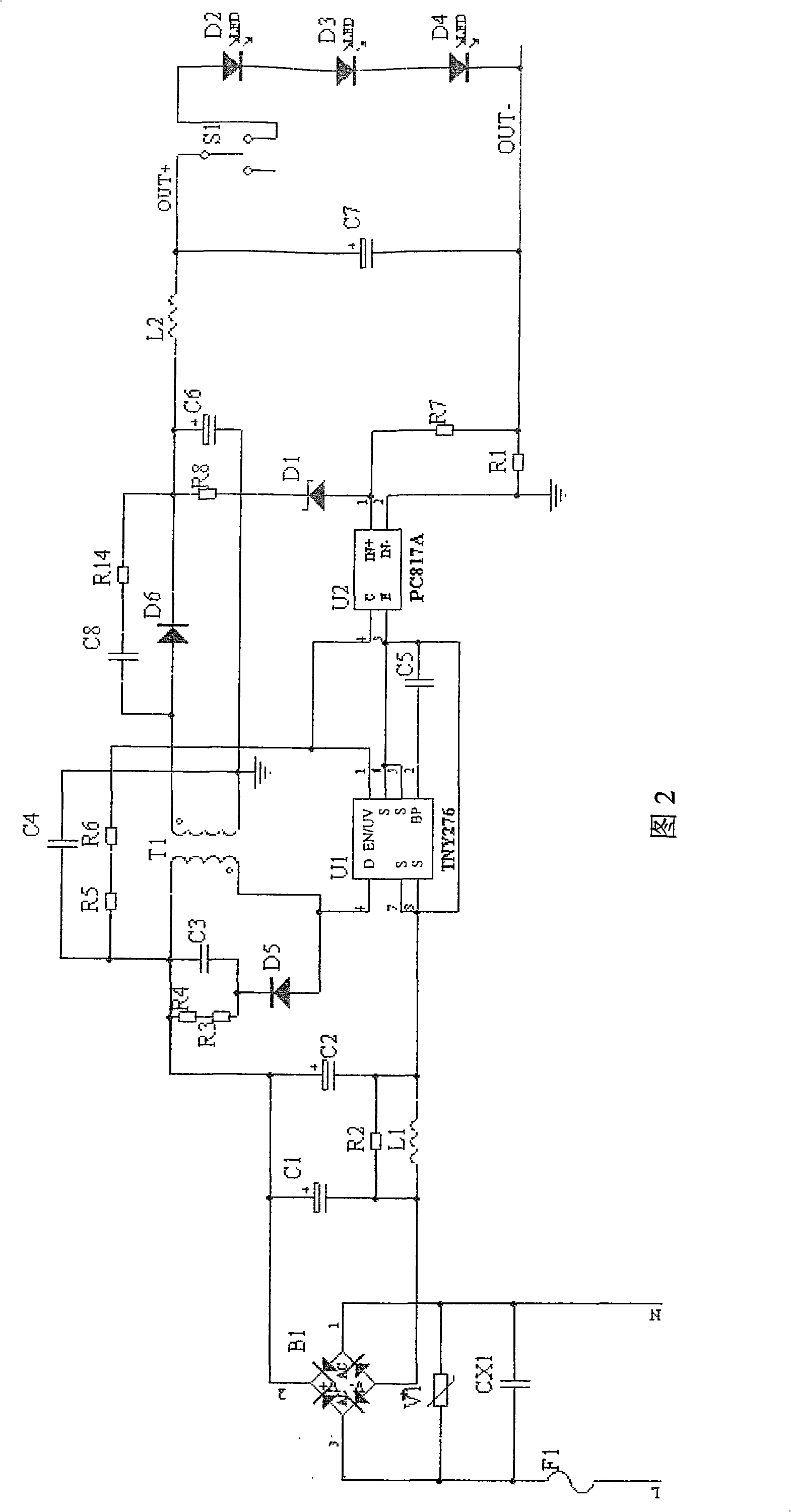 Three-wire system high-power LED driver