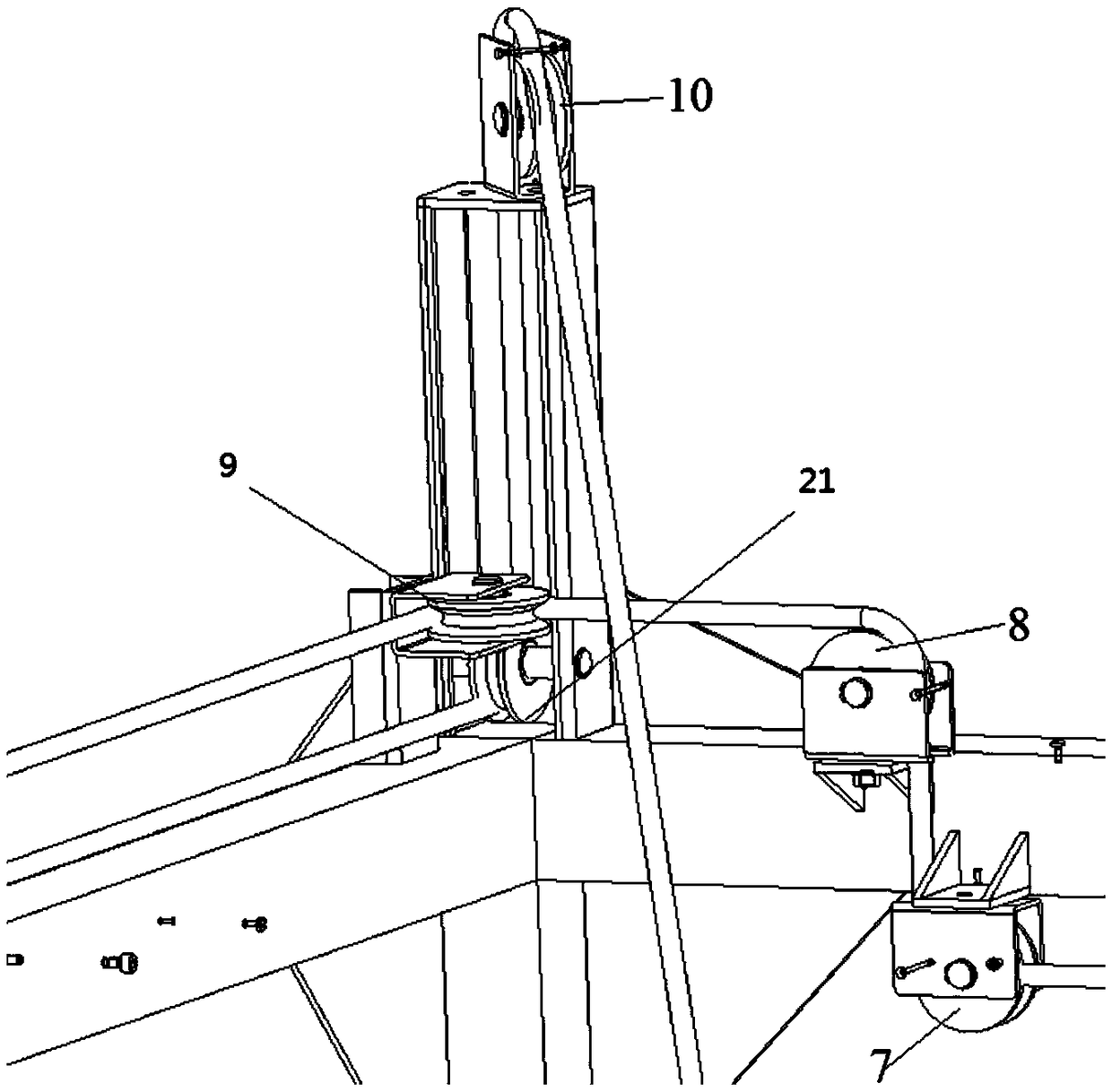 Aviation tray lifting and turnover device