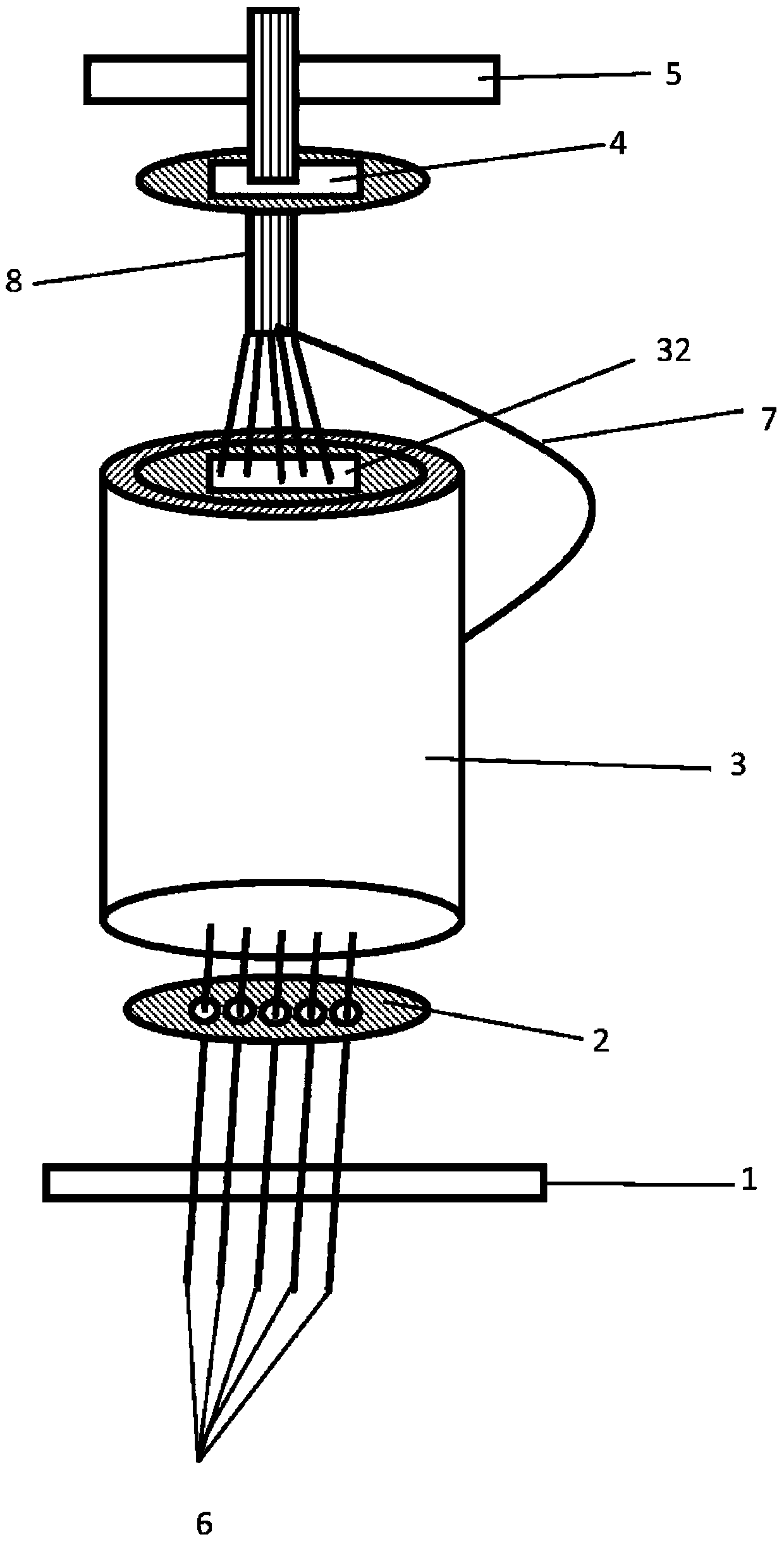 A processing device and method for producing flat yarn