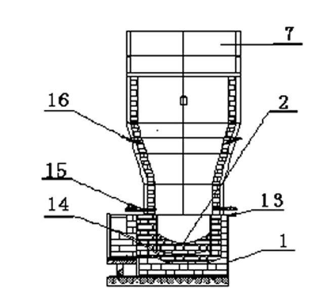 Oxygen-enriched side-blown reduction molten pool smelting furnace and method for smelting tin by using tin-enriched complex material in smelting furnace