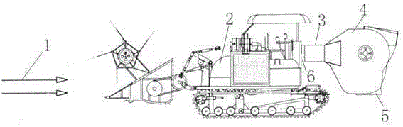 Straw crushing granulating machine cooperated with harvester and use method of same