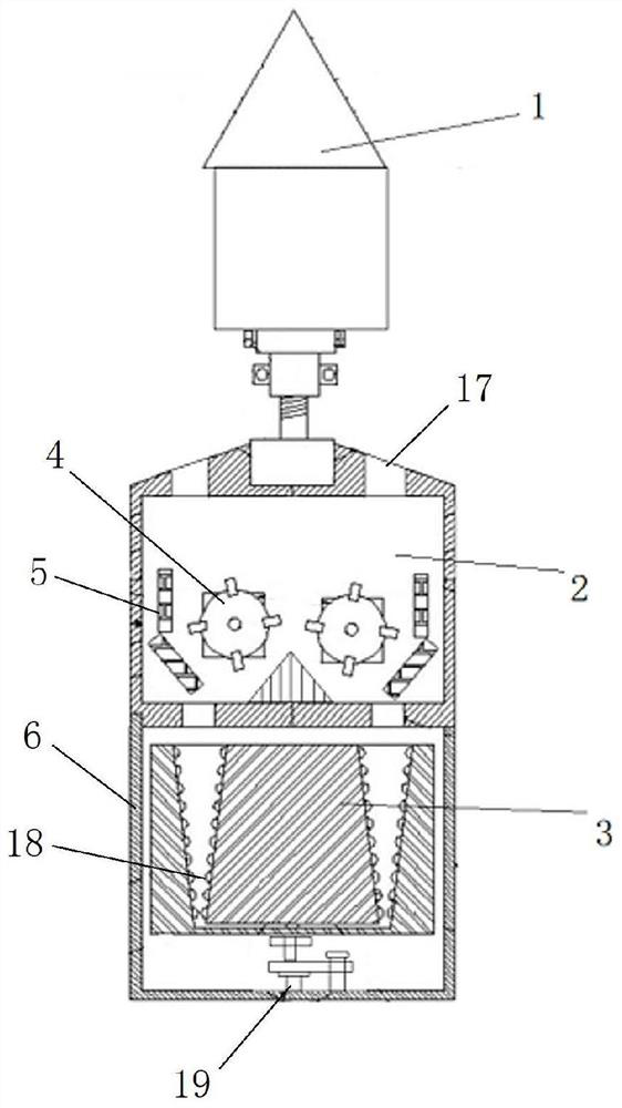 Rock crushing and sampling device for geological exploration