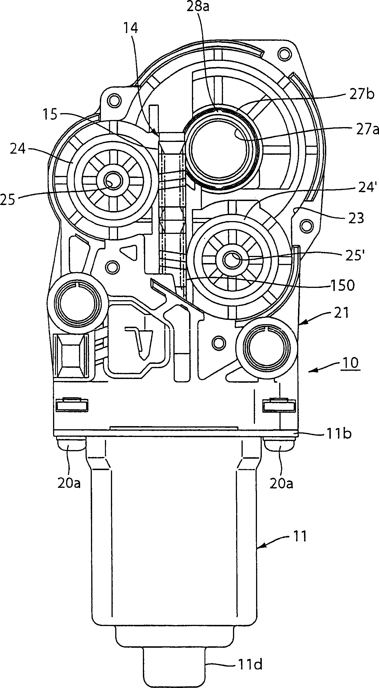 Motor with reduction mechanism and power seat motor with reduction mechanism