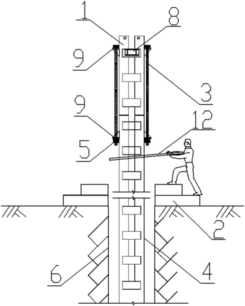 Positioning and steering control system of deep foundation pit bracing vertical lattice column and application method