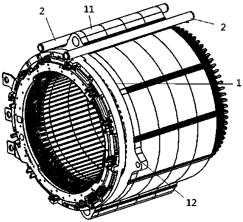 Oil-cooled motor with oil path structure and motor oil path cooling system