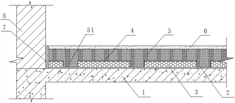 Point embedded Type heat preservation and sound insulation floor and construction method thereof