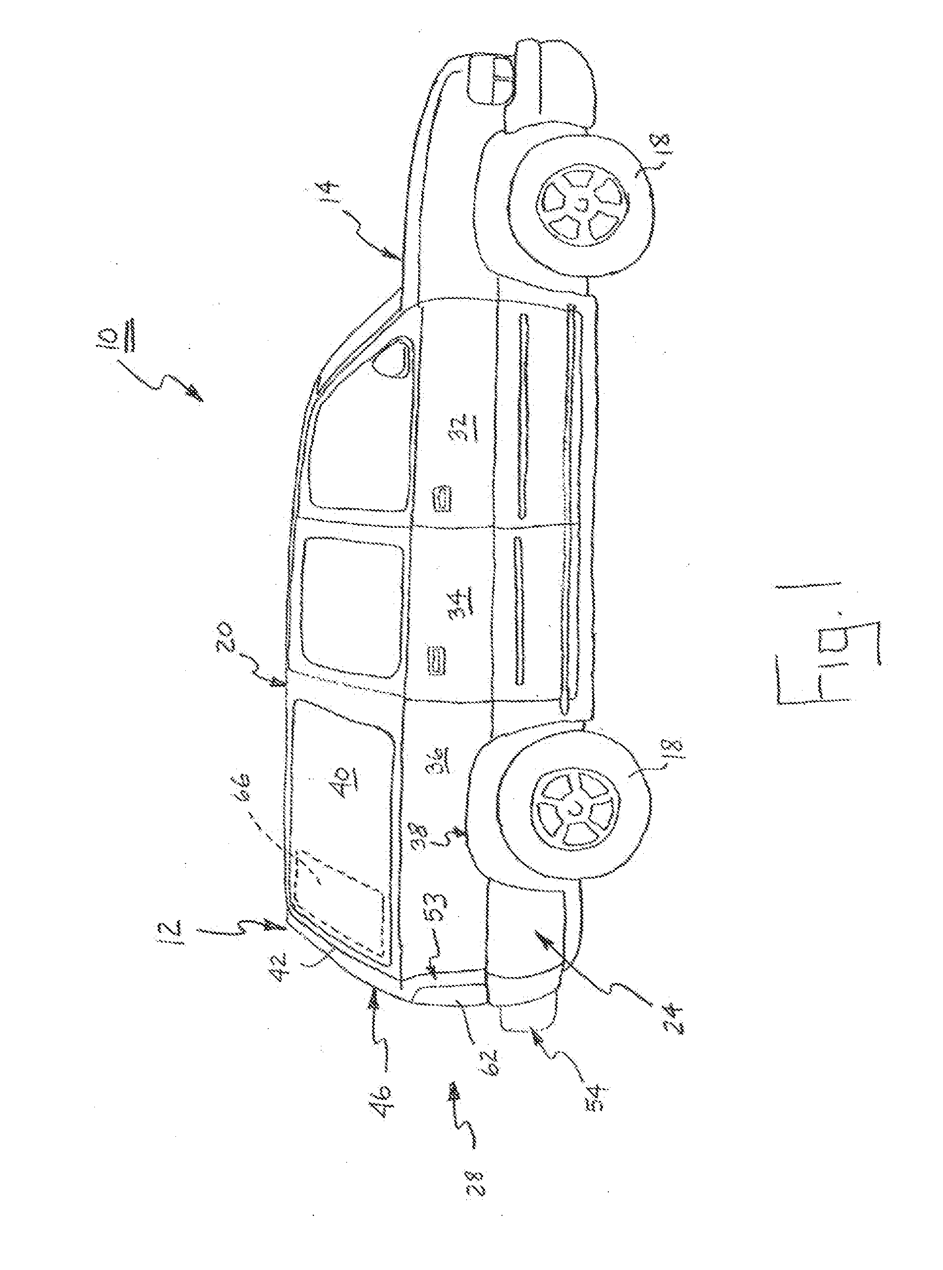 Apparatus for configuring the interior space of a vehicle