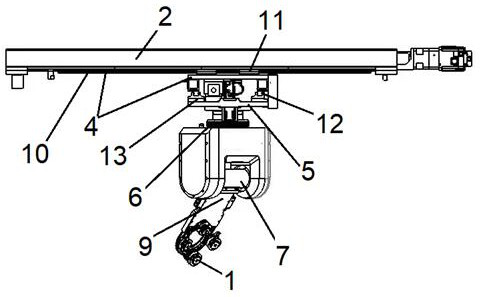 A method and device for changing the attitude and position of the taping head in the air
