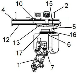 A method and device for changing the attitude and position of the taping head in the air