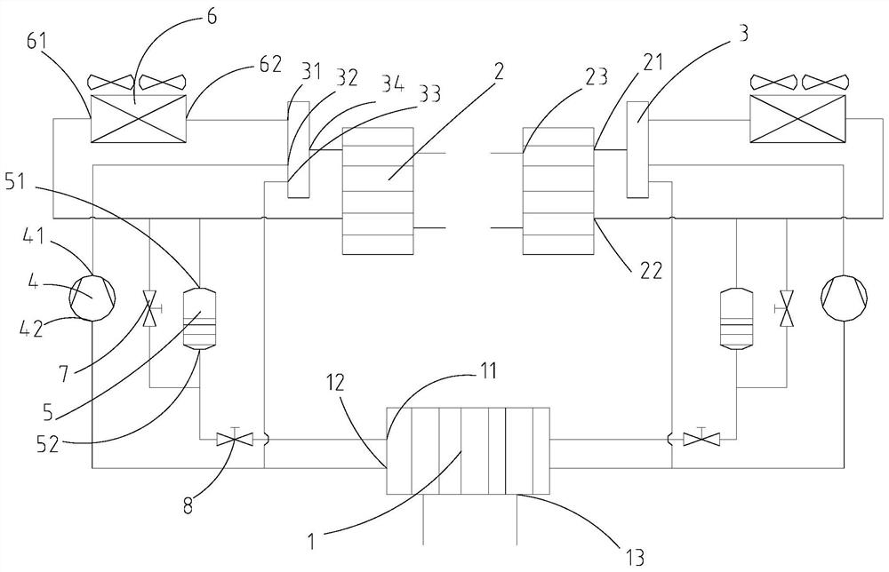 Hospital special technological environment full-year cold and heat source supply system and operation method thereof