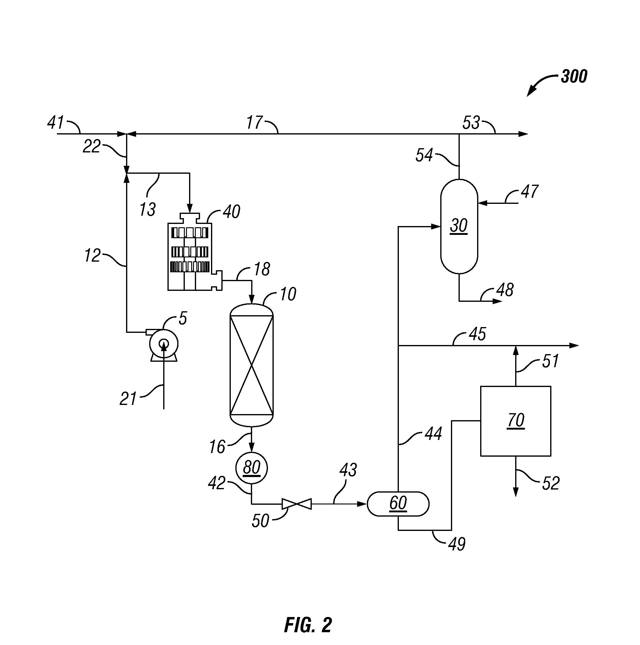 System and process for hydrodesulfurization, hydrodenitrogenation, or hydrofinishing