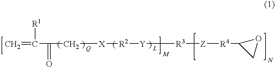 Photopolymerizable monomers having epoxide and unsaturated double bonds and their composition
