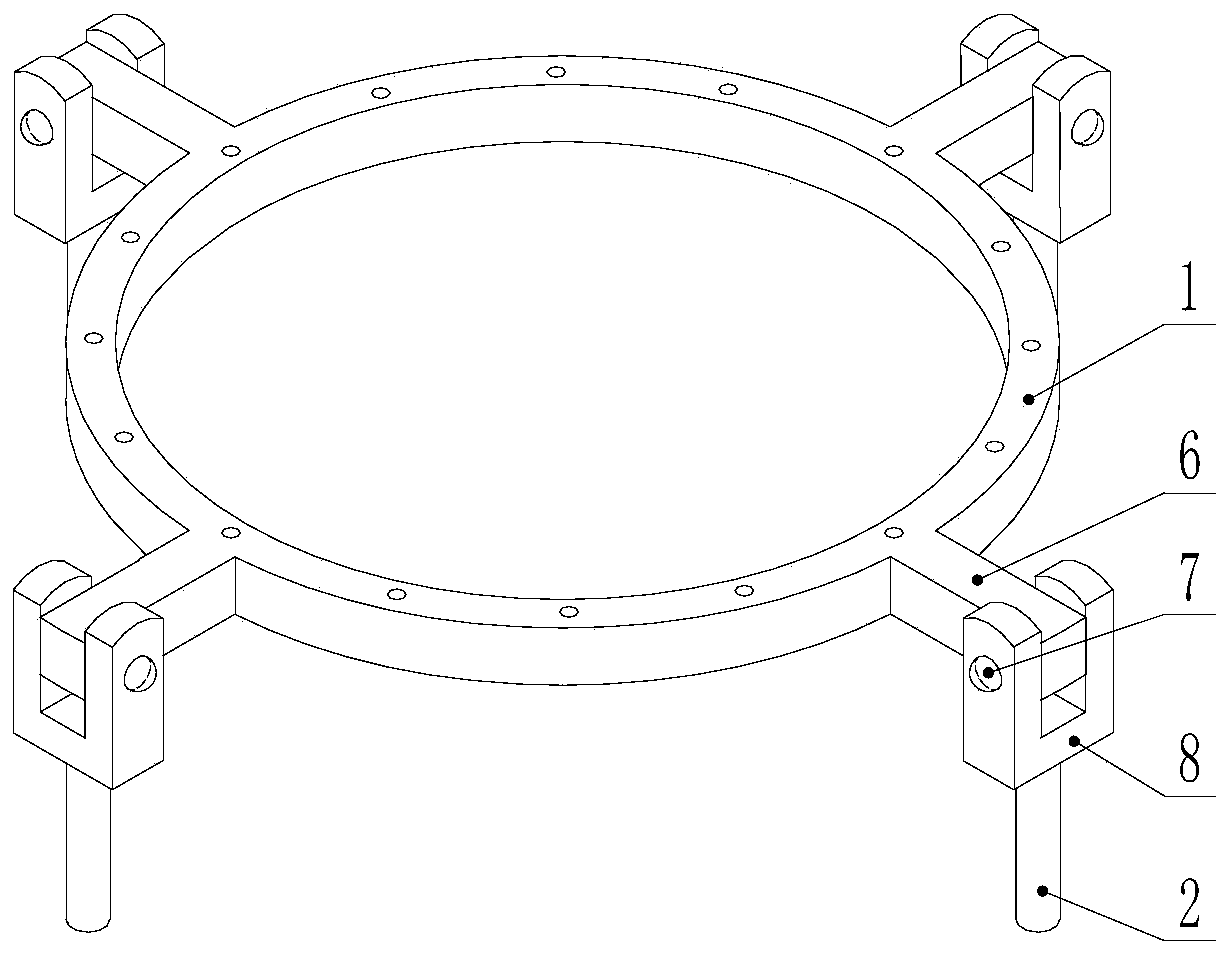 Connecting rod flange for fan tower barrel and fan tower barrel