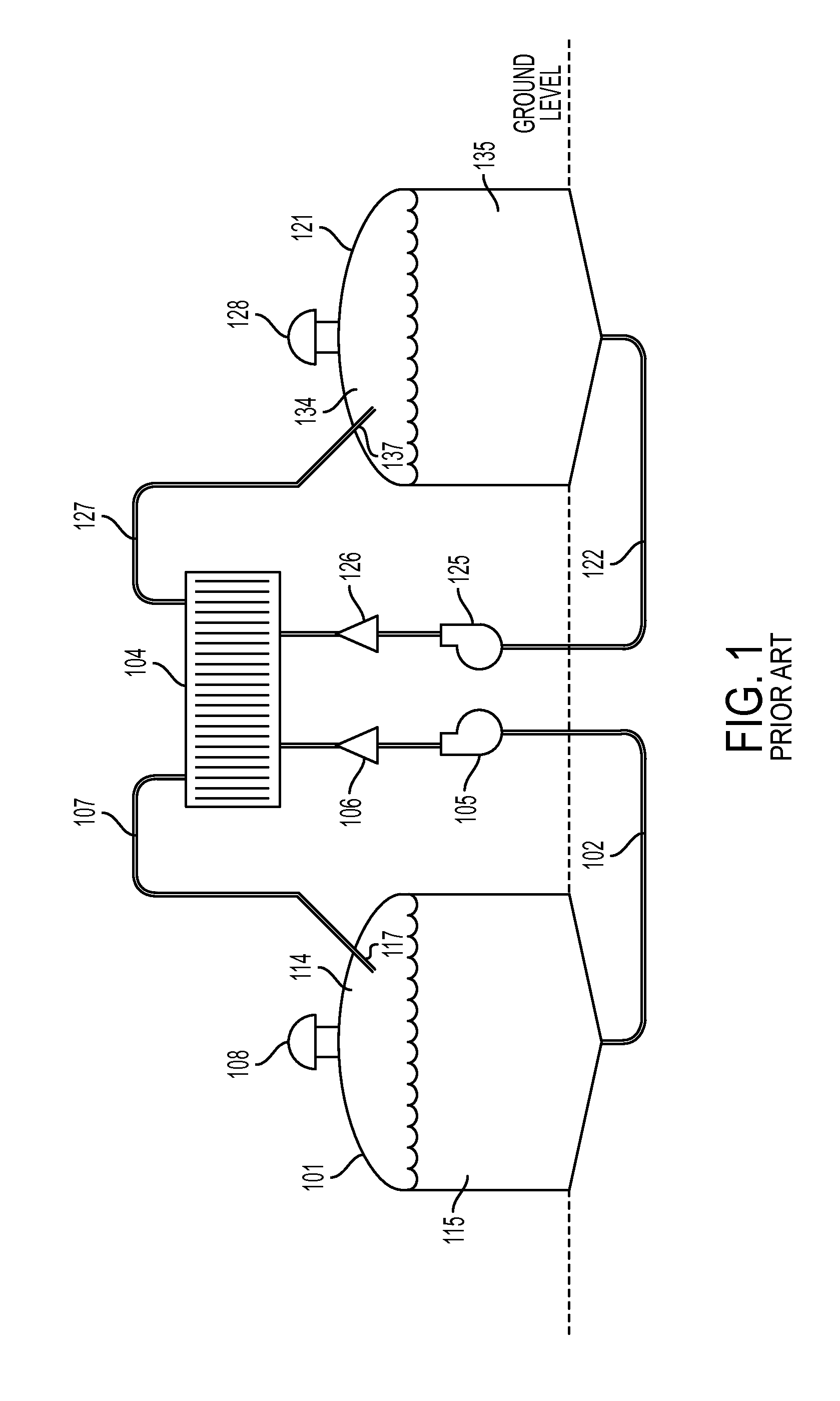 Pressure feed flow battery system and method