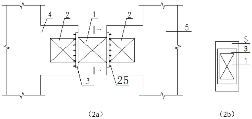 Metal main body energy-dissipating metal plate provided with restraining device and stiffening rib