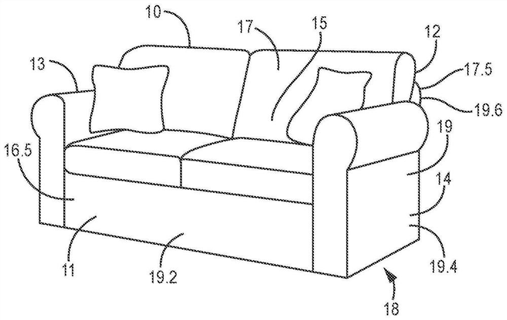 Sofa with upholstery cover having attachment means