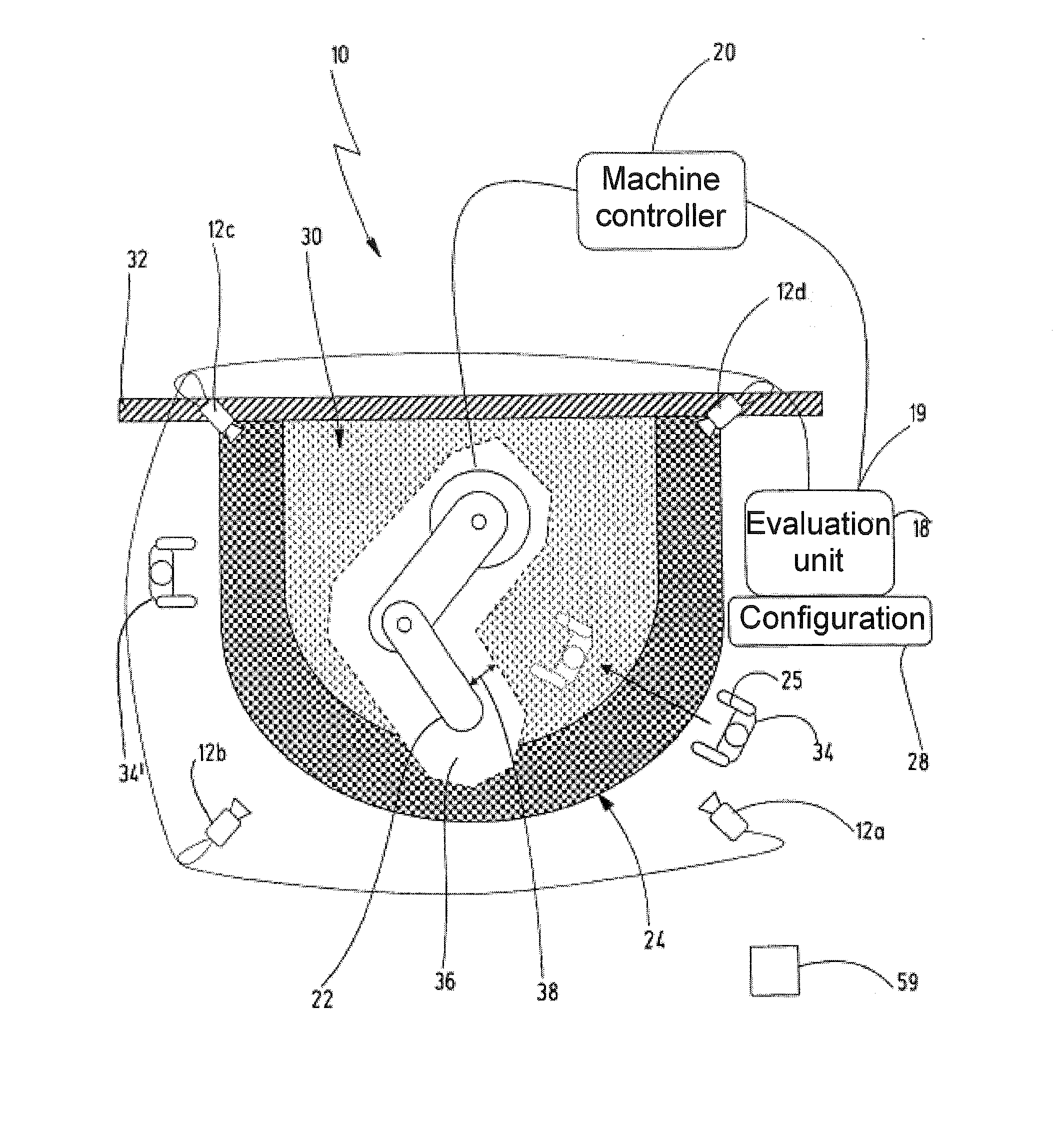 Method and device for safeguarding a hazardous working area of an automated machine