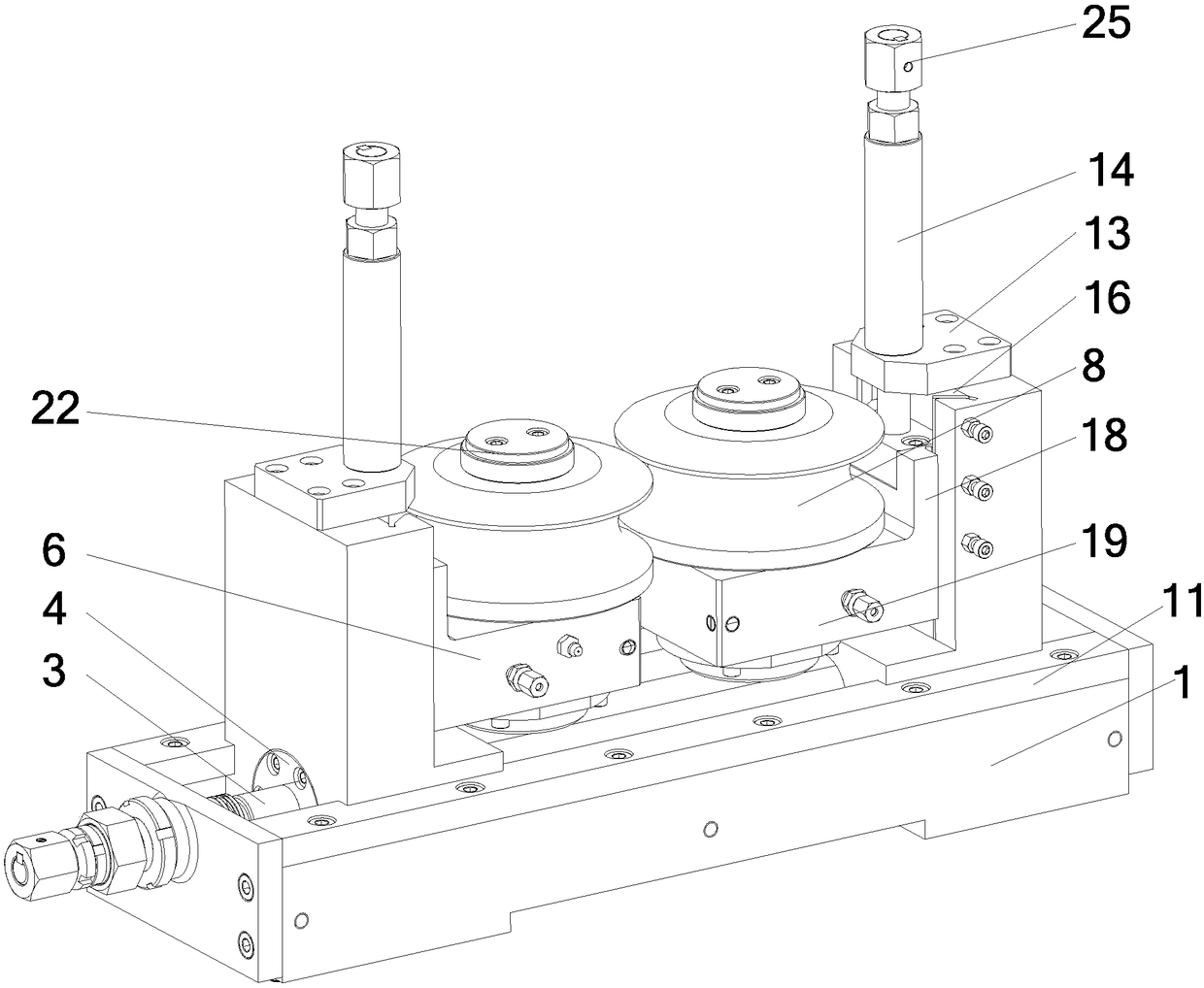 Welding roller adjusting device of welded pipe production line