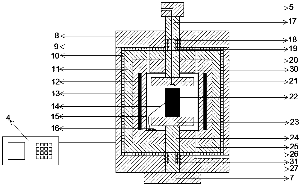 A water-coolable rock multi-field coupling test comprehensive loading device and method