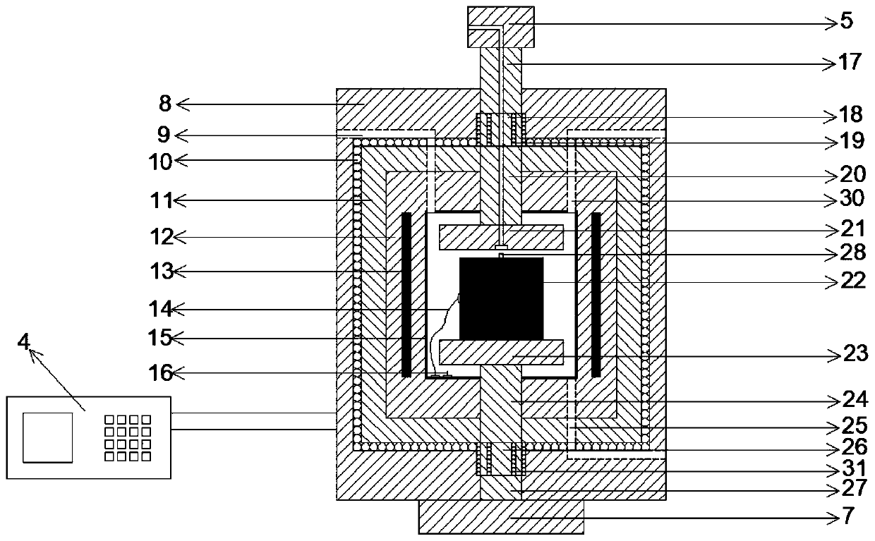 A water-coolable rock multi-field coupling test comprehensive loading device and method