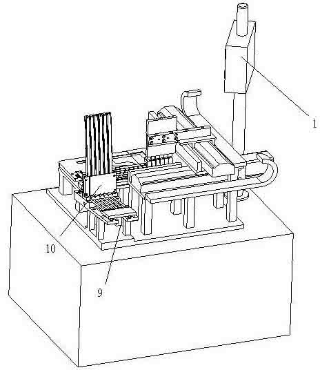 Automatic assembling machine of X framework of keyboard