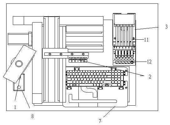 Automatic assembling machine of X framework of keyboard