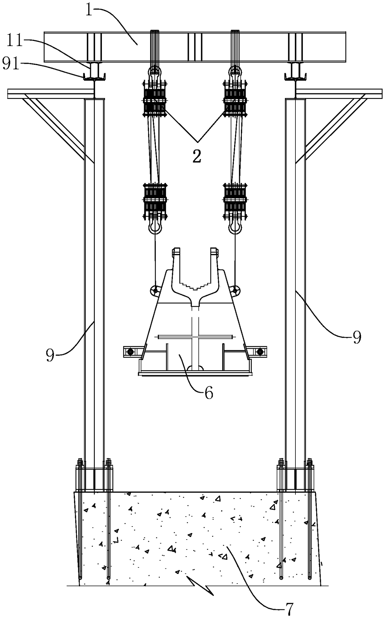 Horizontal-moving device for mounting cable saddle