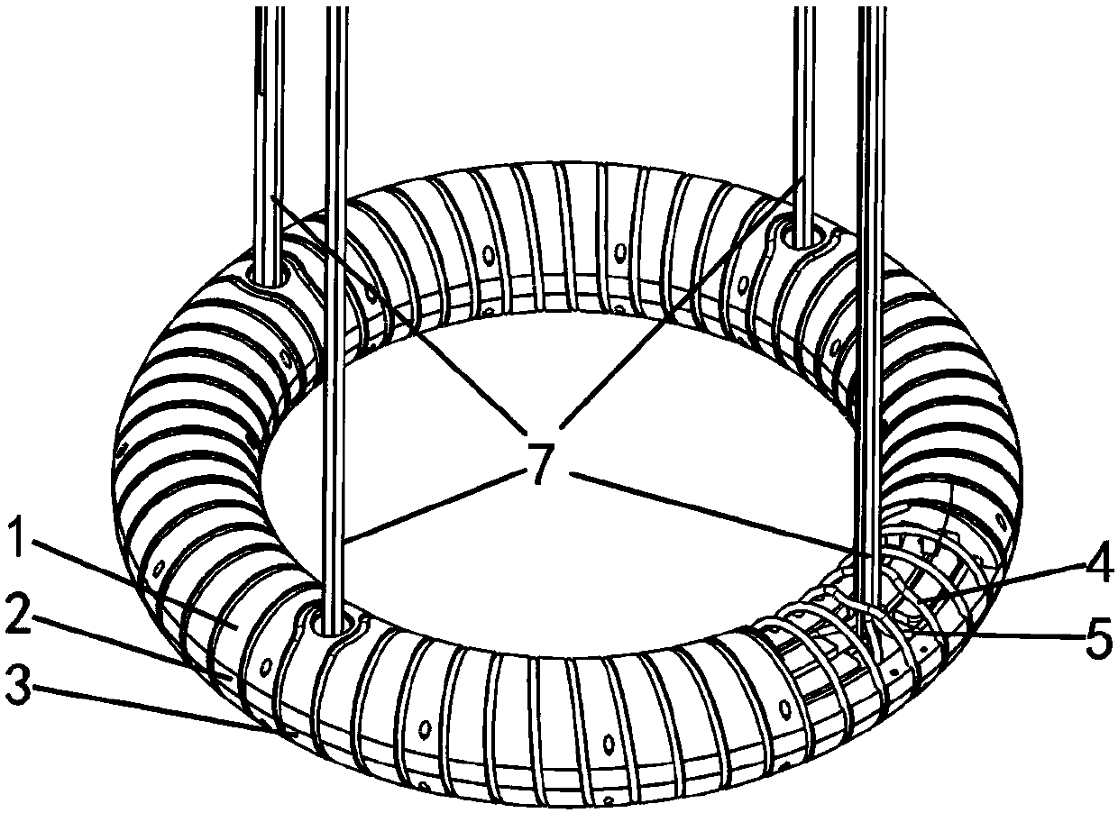 A three-dimensional space forming structure of high magnetic flux helical magnet for vacuum environment