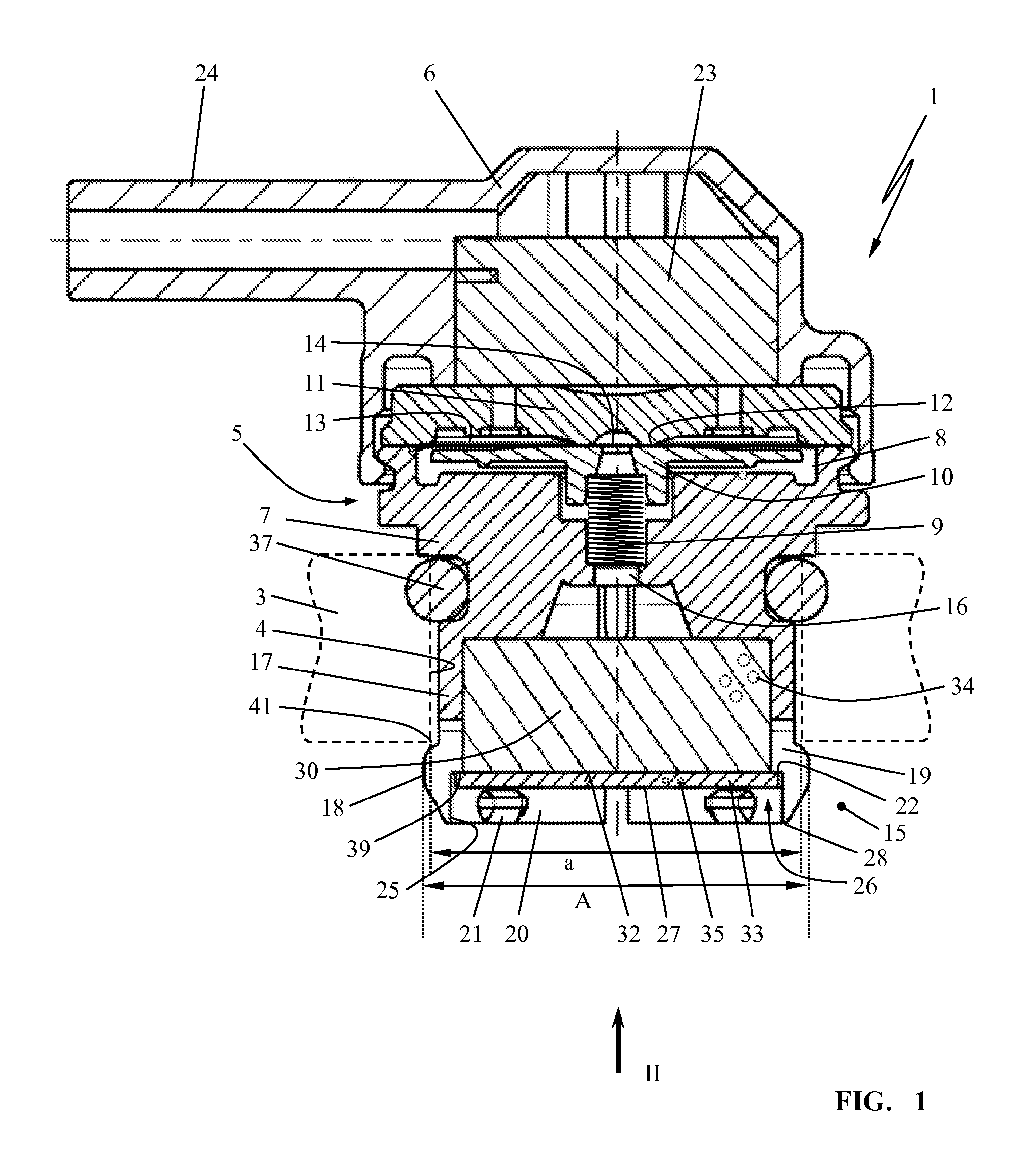 Venting valve for a container for liquids
