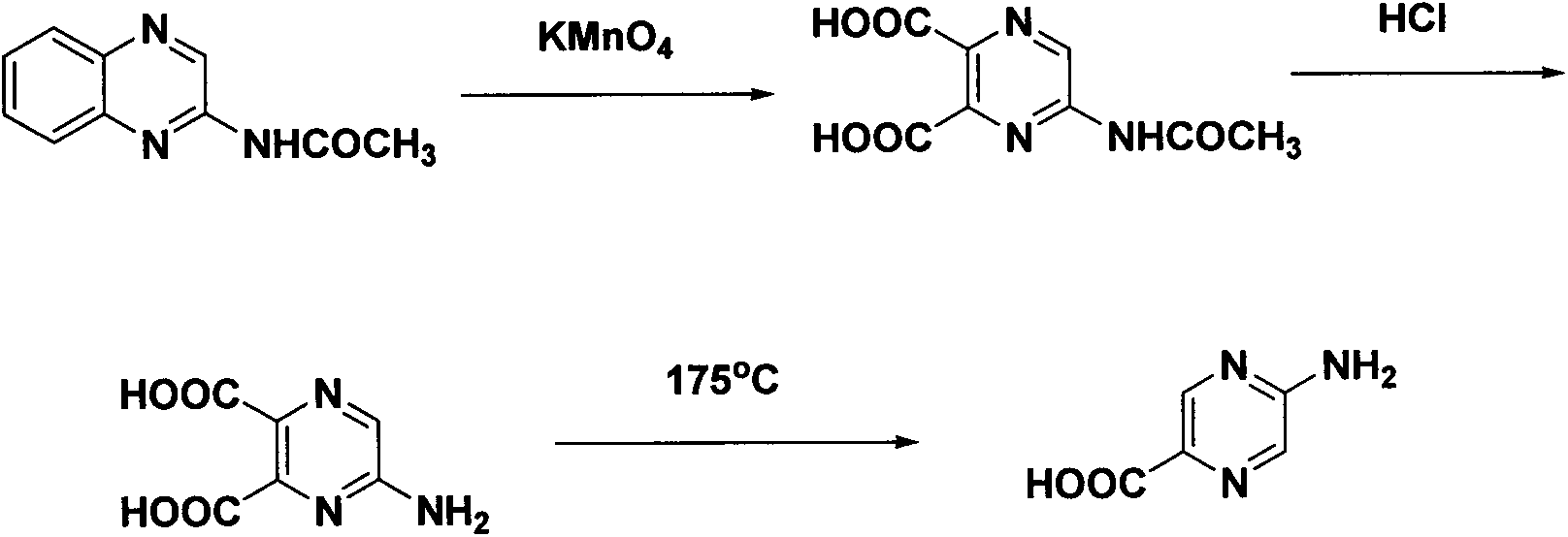 Synthesis method of 2-aminopyrazinyl-5-formic acid