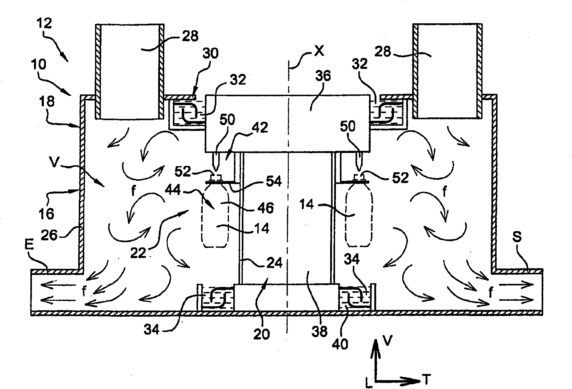 Unit for filling containers, comprising an insulator, especially for a production installation