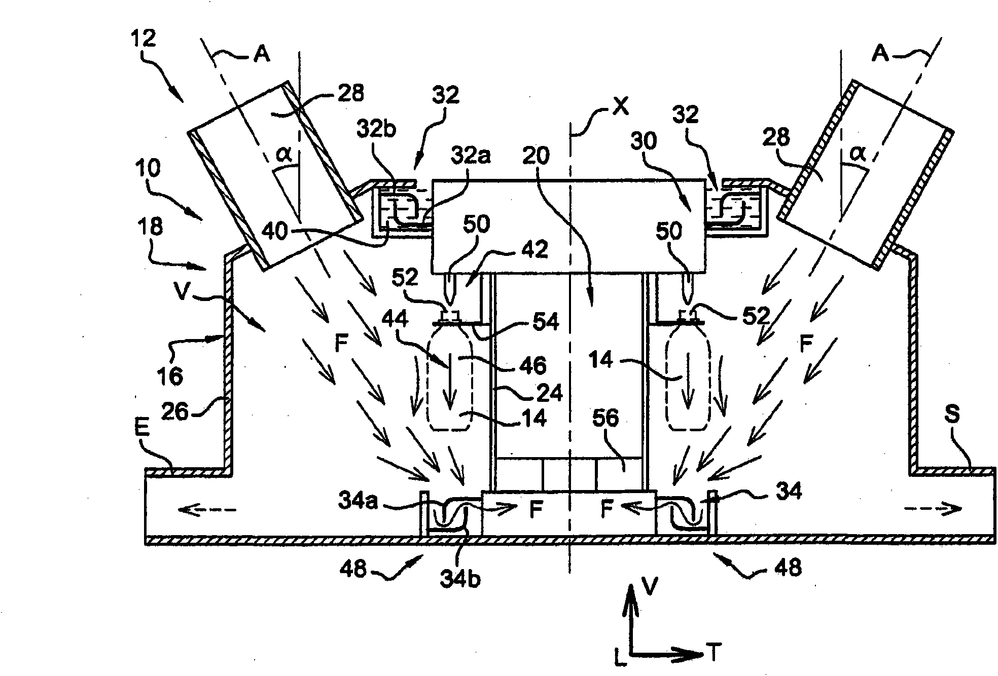 Unit for filling containers, comprising an insulator, especially for a production installation