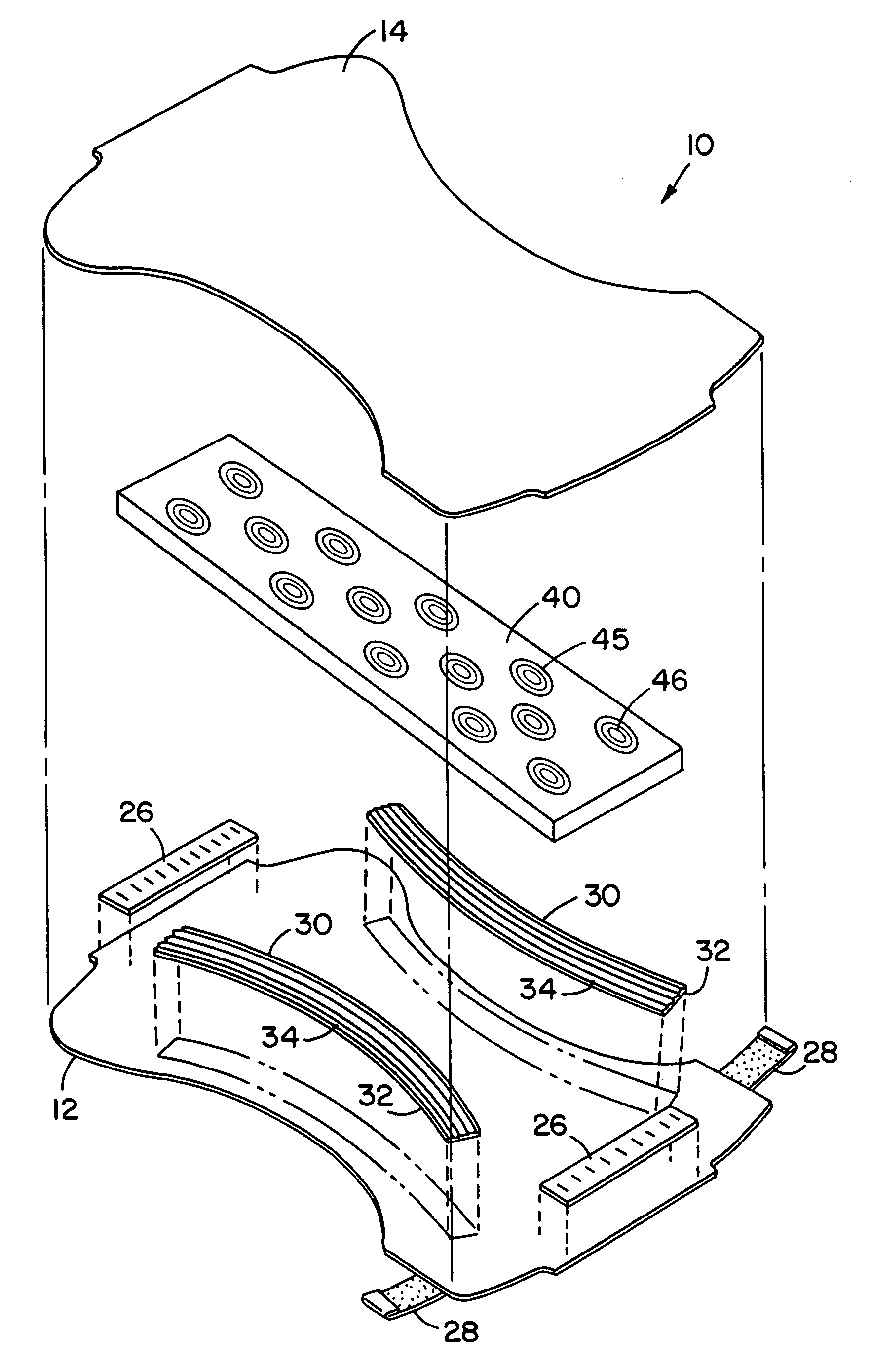 Nonabsorbent surge layer having discrete regions of superabsorbent and method for making