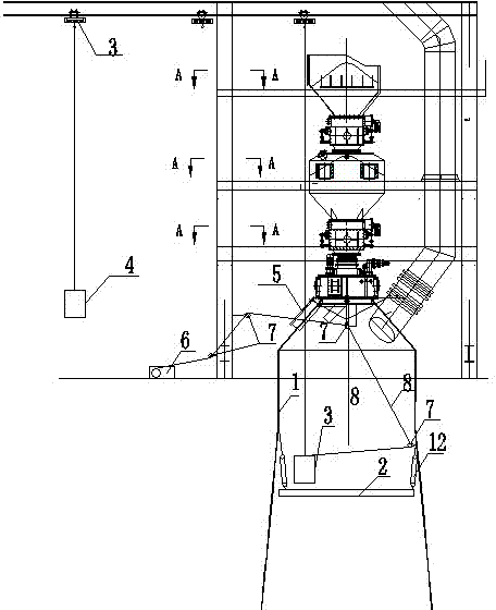 Hoisting method for replacing cooling wall in overhauling of blast furnace