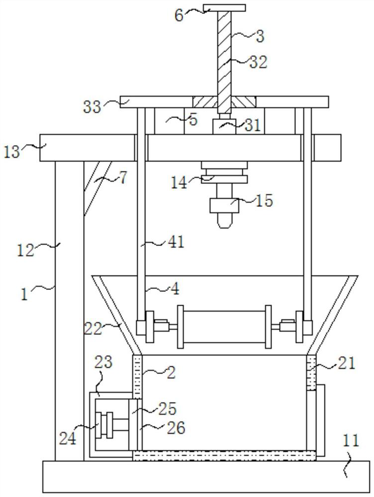 A CNC machine tool with debris collection and extrusion function