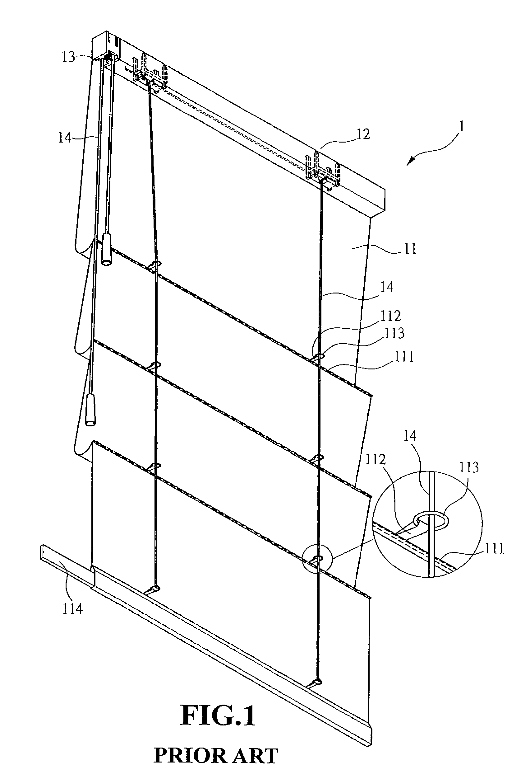 Safety structure of roman shade