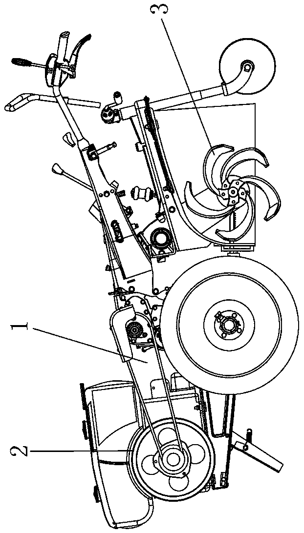 A rotary tiller device for a rotary tiller