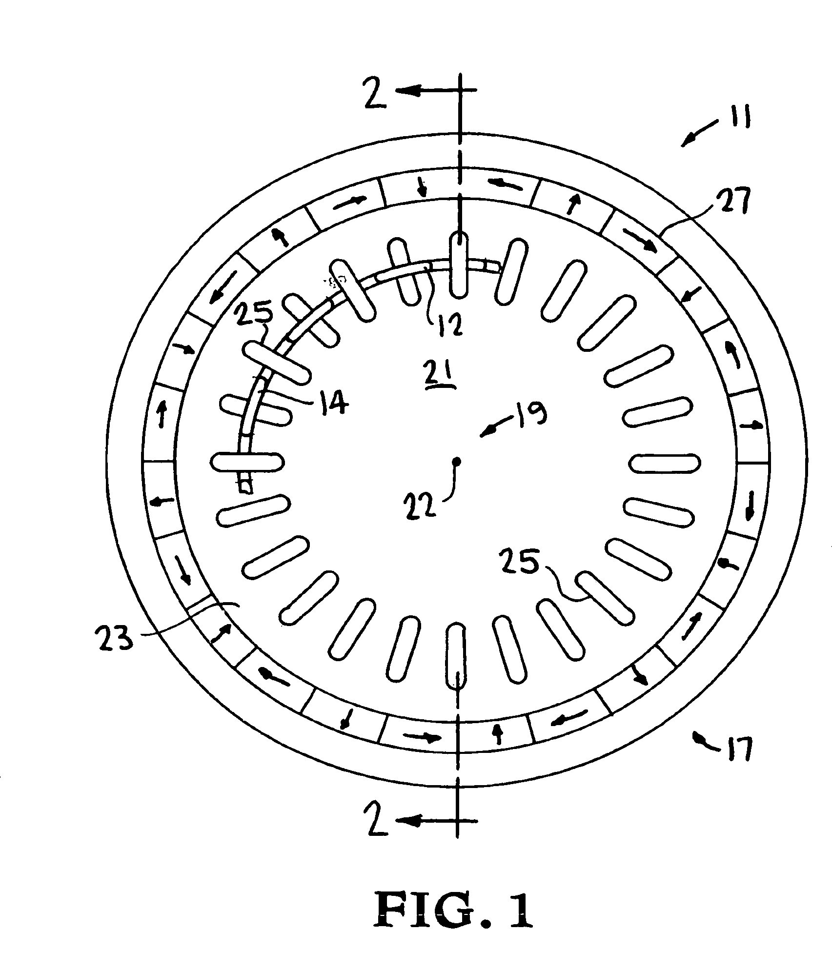 Passive magnetic bearing for a motor-generator