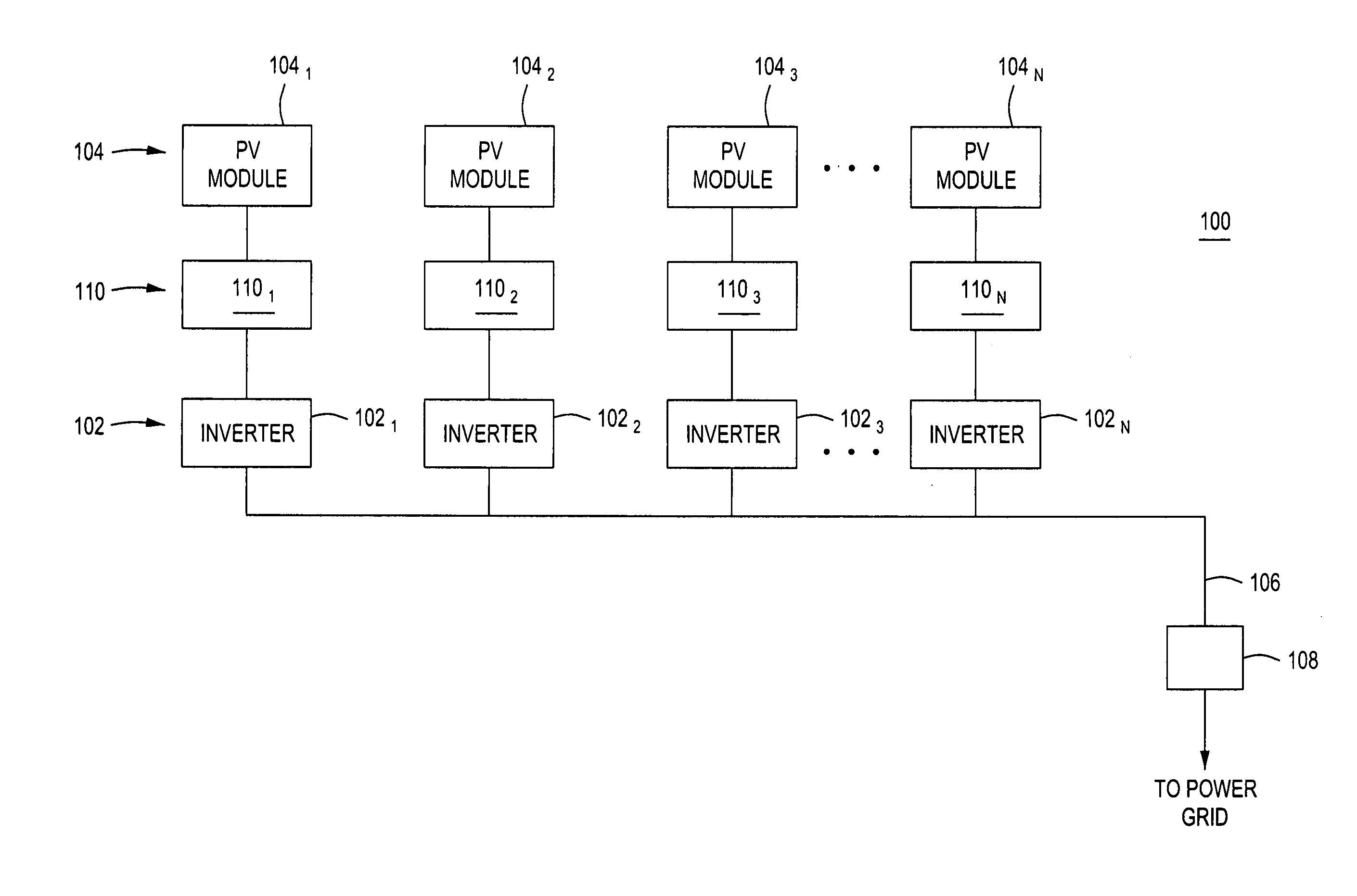Apparatus for coupling power generated by a photovoltaic module to an output
