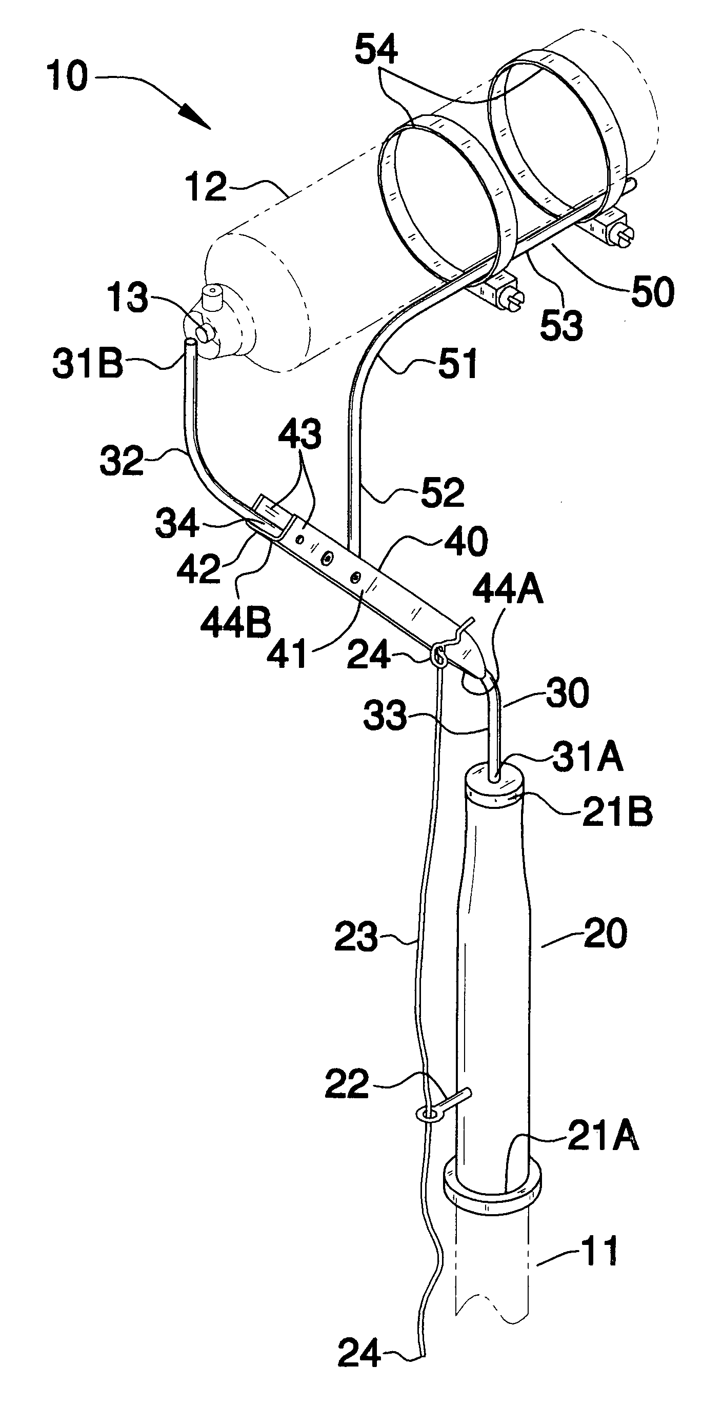 Apparatus for remotely supporting and operating an aerosol canister