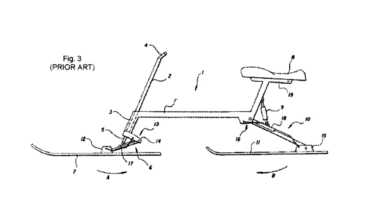 Method and apparatus for control of a collapsible gravity powered snow vehicle
