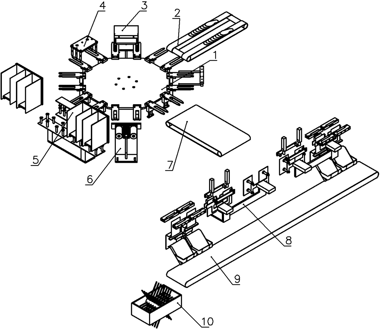 Automatic eye pad packaging equipment