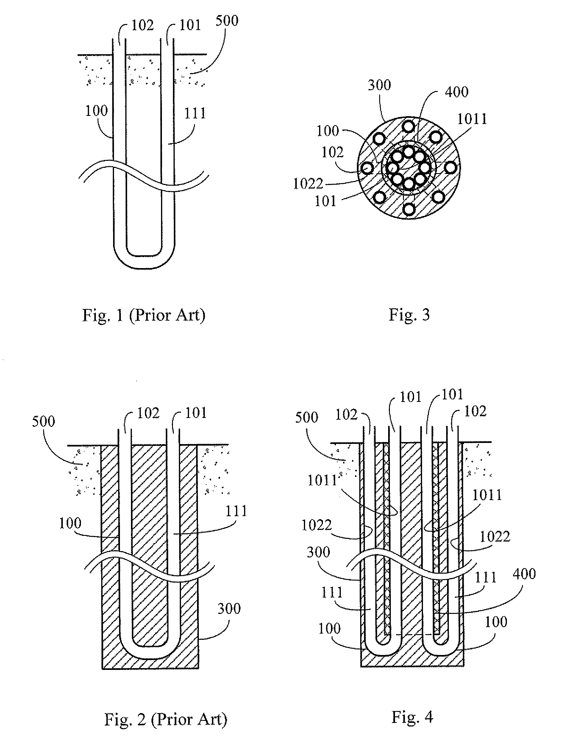 Pipe member equipped with heat insulation core pipeline and u-shaped annularly-distributed pipeline
