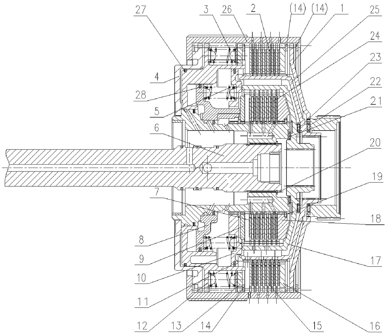 Modularization clutch assembly structure with balanced oil cylinder