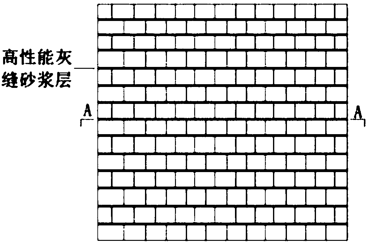 Construction method for high-ductility masonry wall with reinforced mortar-joint mortar layer