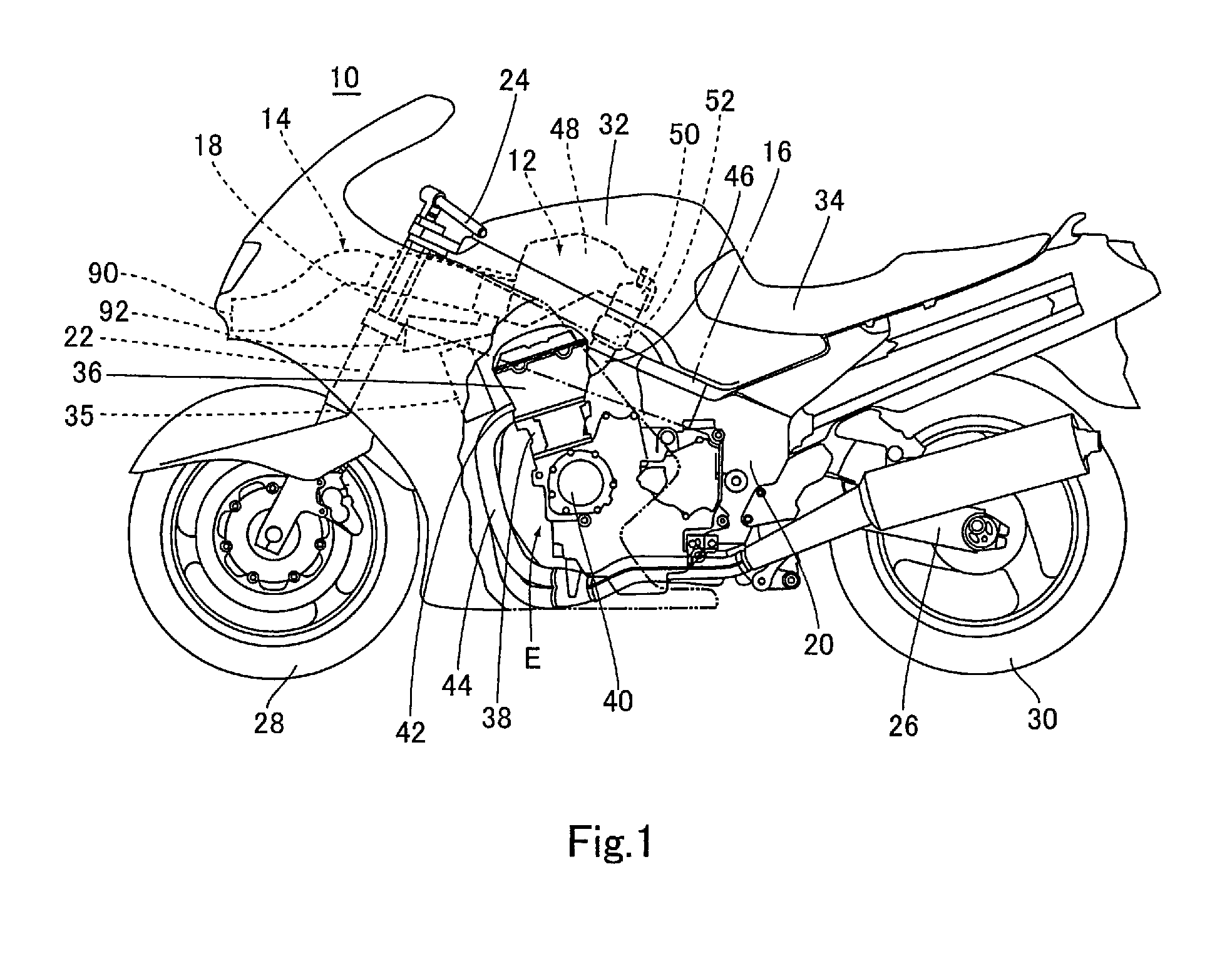 Air-intake structure of an engine